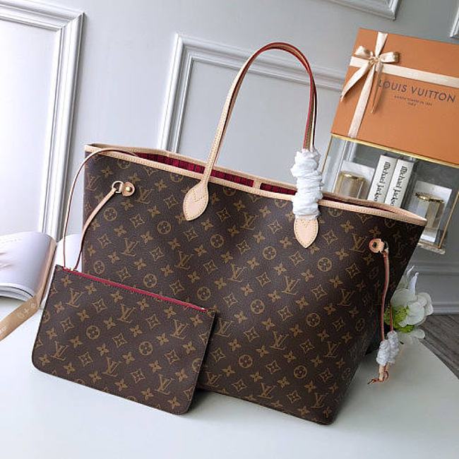 Louis Vuitton Neverfull GM (Rose Red Inside) - 32*29*17CM - 1