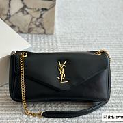Saint Laurent Women's Black Logo Plaque Leather Calypso Bag 27cm - 1