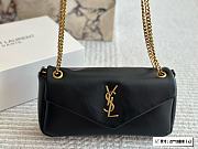Saint Laurent Women's Black Logo Plaque Leather Calypso Bag 27cm - 5