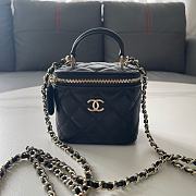 Chanel Black Vanity Case with Top Handle and Chain 11cm - 1