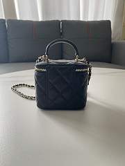 Chanel Black Vanity Case with Top Handle and Chain 11cm - 2