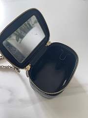 Chanel Black Vanity Case with Top Handle and Chain 11cm - 5
