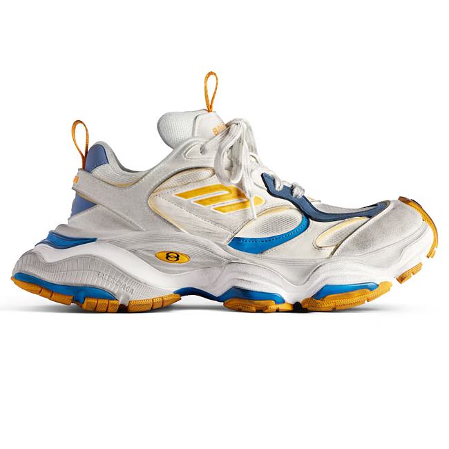 Cargo Sneaker in white, grey, orange and blue microfiber and mesh 785754W2MV19174 - 1