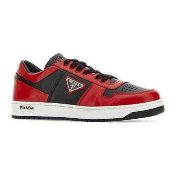 Prada Downtown Logo Low Top Sneaker in Nero/Lacca