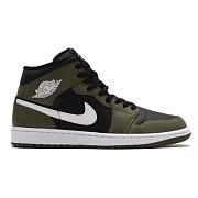 Air Jordan 1 Mid Black White Olive DQ8426-092 - 1