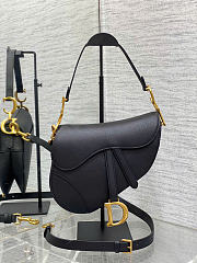 Dior Saddle Bag Calfskin Black 25.5 x 20 x 6.5cm - 2