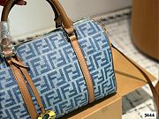 Fendi Forever Zucca Boston Bag Blue 30cm - 2