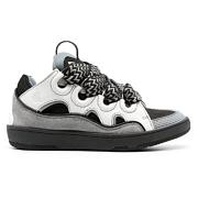 Lanvin Curb Leather Sneakers Grey color - 1