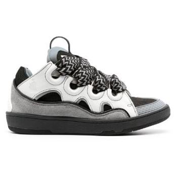 Lanvin Curb Leather Sneakers Grey color