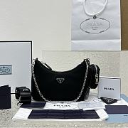 Prada Hobo Tessuto Shoulder Bag Mini Black 22*6*12cm - 1