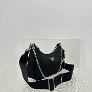 Prada Hobo Tessuto Shoulder Bag Mini Black 22*6*12cm - 5