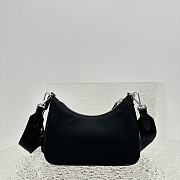 Prada Hobo Tessuto Shoulder Bag Mini Black 22*6*12cm - 4