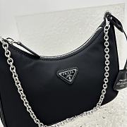 Prada Hobo Tessuto Shoulder Bag Mini Black 22*6*12cm - 3