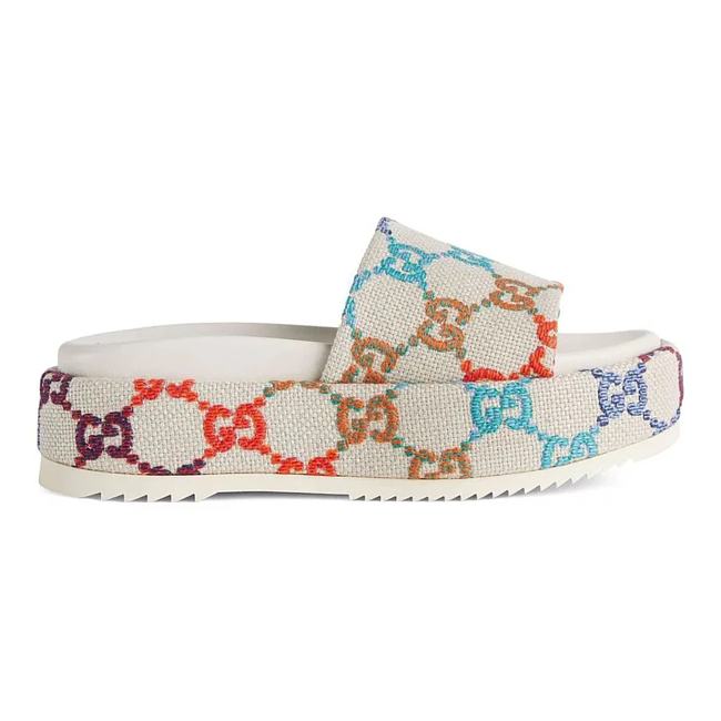 Gucci GG jacquard platform slides - 1