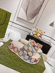 Gucci GG jacquard platform slides - 6