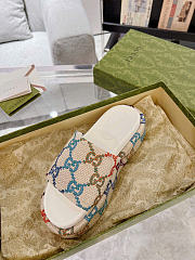 Gucci GG jacquard platform slides - 3