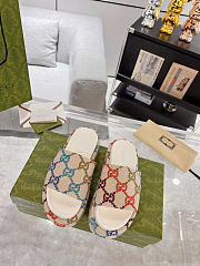 Gucci GG jacquard platform slides - 2