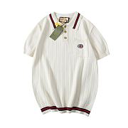 Gucci web stripe knitted polo shirt - 1