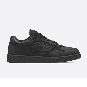 B27 Low Top Sneaker Black Grained Calfskin and Black Dior Gravity Leather