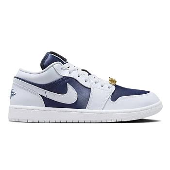 Air Jordan 1 Low SE Football Grey White Gym Red Midnight Navy (Women's) FZ8778-044