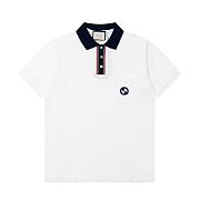 GC Collar Embroidered Double G Short Sleeve Polo Shirt - 1