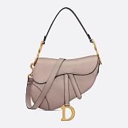 Dior Saddle Bag with Strap Warm Taupe Grained Calfskin 25.5 x 20 x 6.5 cm - 1