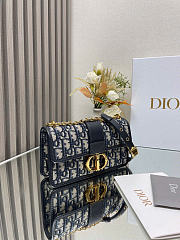 Dior 30 Montaigne East-West Bag with Chain - Blue Dior Oblique Jacquard 21 x 12 x 6 cm - 4