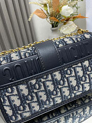 Dior 30 Montaigne East-West Bag with Chain - Blue Dior Oblique Jacquard 21 x 12 x 6 cm - 2