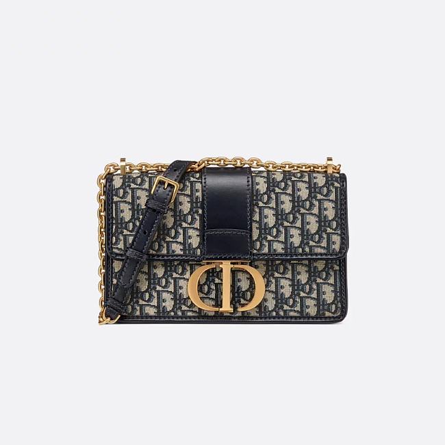 Dior 30 Montaigne Chain Bag - Blue Dior Oblique Jacquard 25 x 16.5 x 8 cm - 1