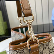 GG Emblem mini bucket - Beige and dark brown 19 x 18 x 11cm - 4