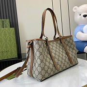 Gucci GG Emblem Small Tote Bag Beige/Dark Brown 30 x 18 x 11cm - 6