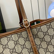 Gucci GG Emblem Small Tote Bag Beige/Dark Brown 30 x 18 x 11cm - 3