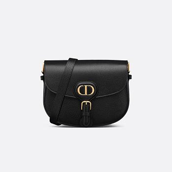 Medium Dior Bobby Bag Black Grained Calfskin 22 x 17 x 6 cm