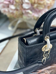Dioramour Small Lady D-Joy Bag Black Cannage Lambskin 22 x 11.5 x 6 cm - 2