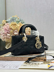 Dioramour Small Lady D-Joy Bag Black Cannage Lambskin 22 x 11.5 x 6 cm - 3