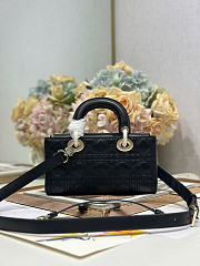 Dioramour Small Lady D-Joy Bag Black Cannage Lambskin 22 x 11.5 x 6 cm - 5