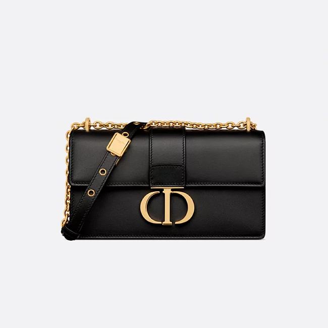 Dior 30 Montaigne East-West Bag with Chain Black Calfskin 21 x 12 x 6 cm - 1