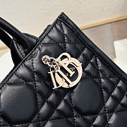 Small Dior Book Tote Black Macrocannage Calfskin 26.5 x 22 x 14 cm - 5