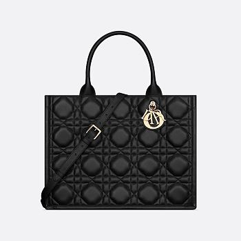 Medium Dior Book Tote Black Macrocannage Calfskin 36.5 x 28 x 16.5 cm