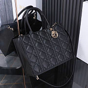 Medium Dior Book Tote Black Macrocannage Calfskin 36.5 x 28 x 16.5 cm - 5