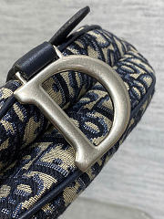 Mini Saddle Bag with Strap Blue Dior Oblique Jacquard and Smooth Calfskin 19 x 15 x 6 cm - 4