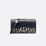 Dior 30 Montaigne East-West Bag with Chain - Blue Dior Oblique Jacquard and Smooth Calfskin 21 x 12 x 6 cm - 1