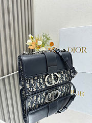 Dior 30 Montaigne East-West Bag with Chain - Blue Dior Oblique Jacquard and Smooth Calfskin 21 x 12 x 6 cm - 5