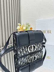 Dior 30 Montaigne Bag - Blue Dior Oblique Jacquard and Smooth Calfskin 24 x 17 x 8 cm - 6