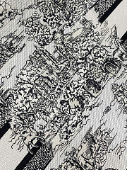 Dior M Tote - White Embroidery with Black Toile de Jouy Scotland Motif 36 x 27.5 x 16.5 cm - 2