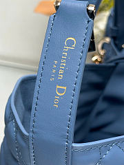 Medium Dior Toujours Bag - Denim Blue Macrocannage Calfskin 28.5 x 21.5 x 17 cm - 3