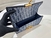 Dior 30 Montaigne East-West Bag with Chain - Blue Denim Dior Oblique Jacquard 21 x 12 x 6 cm - 3