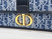 Dior 30 Montaigne East-West Bag with Chain - Blue Denim Dior Oblique Jacquard 21 x 12 x 6 cm - 2
