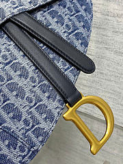 Dior Saddle Bag with Strap Blue Denim Dior Oblique Jacquard 25.5 x 20 x 6.5 cm - 2