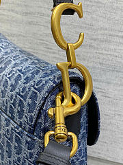 Dior Saddle Bag with Strap Blue Denim Dior Oblique Jacquard 25.5 x 20 x 6.5 cm - 3